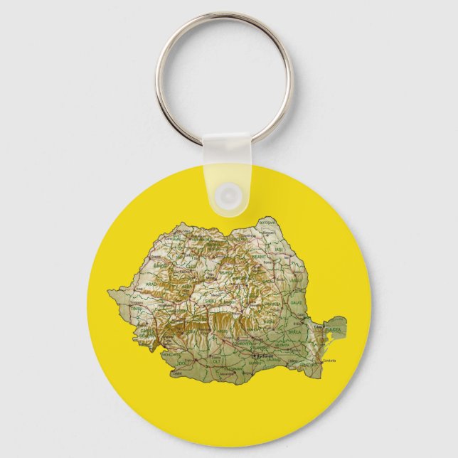 Porte-clés Porte - clé de carte Roumanie (Recto)