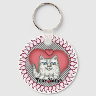 Porte-clés Porte - clé de chat de graisse cardiaque