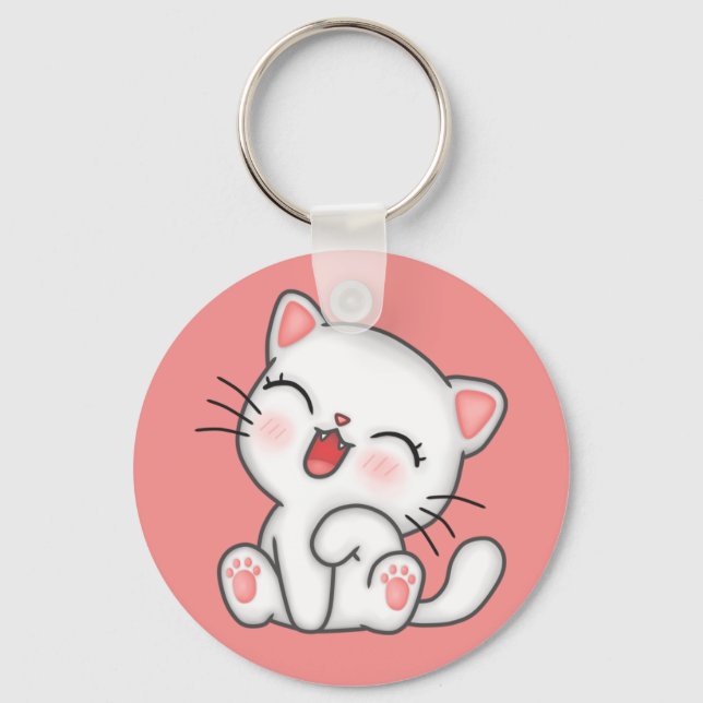 Porte-clés Porte - clé de chat White Kitty (Recto)