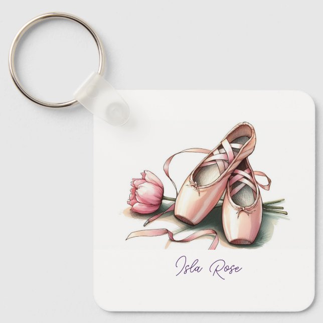 Porte-clés Porte - clé de Chaussons de Ballet Personnalisés (Recto)