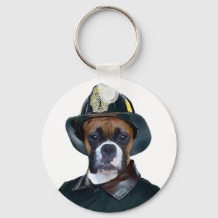 Porte-clés Porte - clé de chien de boxeur de pompier