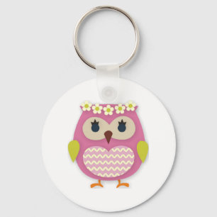 Porte-clés Porte - clé de Chouette rose