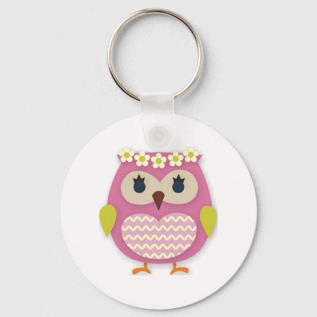 Porte-clés Porte - clé de Chouette rose (Recto)