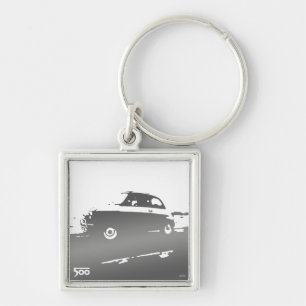 Porte-clés Porte - clé de classique de Fiat 500 - gris sur l