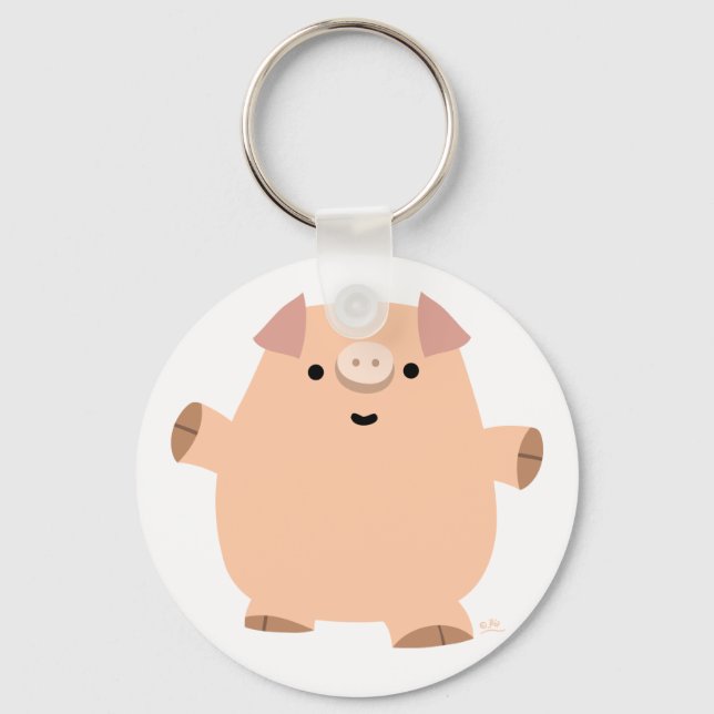 Porte-clés Porte - clé de cochon de dessin amusant (Recto)