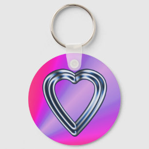Porte-clés Porte - clé de coeur de chrome