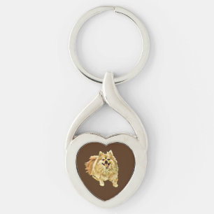 Porte-clés Porte - clé de coeur de Poméranie peint