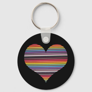 Porte-clés Porte - clé de coeur Rainbow Ribbon