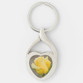 Porte-clés Porte - clé de coeur tordu rose jaune