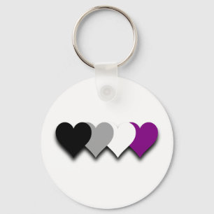 Porte-clés Porte - clé de coeurs de fierté d'Asexuality