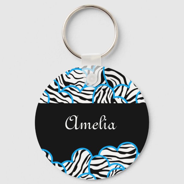 Porte-clés Porte - clé de coeurs Zebra (Recto)
