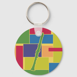 Porte-clés Porte - clé de Colorblocks de clarinette