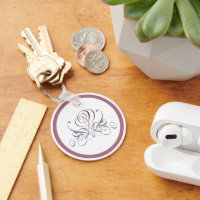 Porte - clé de concepteur Rose Violet Flourish