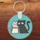 Porte-clés porte - clé de couple de chat mignon (Front)