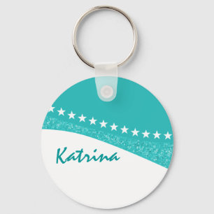 Porte-clés Porte - clé de courbes étoilées turquoises