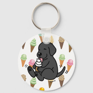 Porte-clés Porte - clé de crème glacée Licking Black Lab