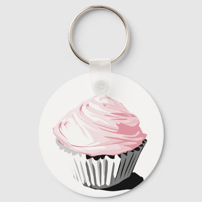 Porte-clés Porte - clé de cupcake rose (Recto)