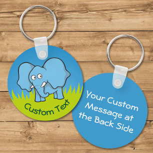 Porte-clés Porte - clé de dessin Blue Elephant
