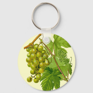 Porte-clés Porte - clé de dessin botanique de raisins sur la 