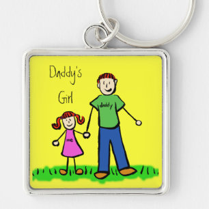 Porte-clés Porte - clé de dessin de fille de papa de famille 