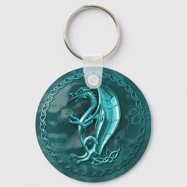 Porte-clés Porte - clé de dragon bleu celtique (Recto)