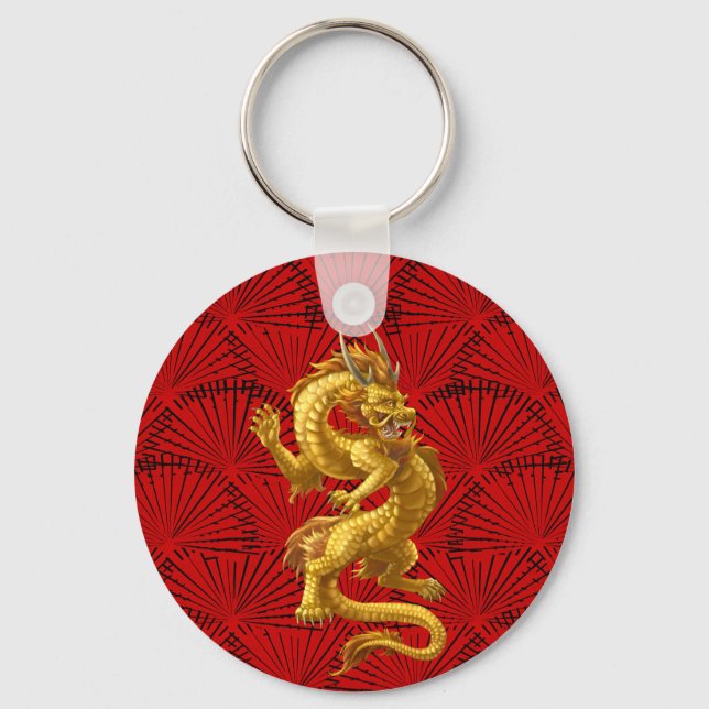Porte-clés Porte - clé de dragon d'or chinois (Recto)