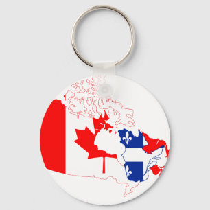 Porte-clés Porte - clé de drapeau de carte du Québec Canada