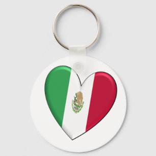 Porte-clés Porte - clé de drapeau de coeur du Mexique