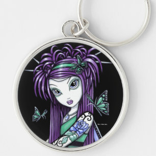 Porte-clés Porte - clé de fée de papillon de tatouage de ro