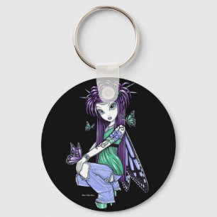 Porte-clés Porte - clé de fée de papillon de tatouage de ro