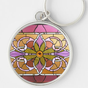 Porte-clés Porte - clé de fleur en verre souillé