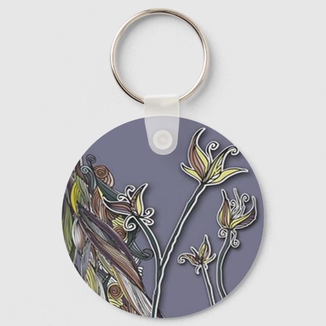 Porte-clés Porte - clé de fleurs et vagues (Recto)