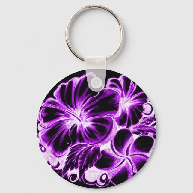 Porte-clés Porte - clé de fleurs hawaïennes (Recto)