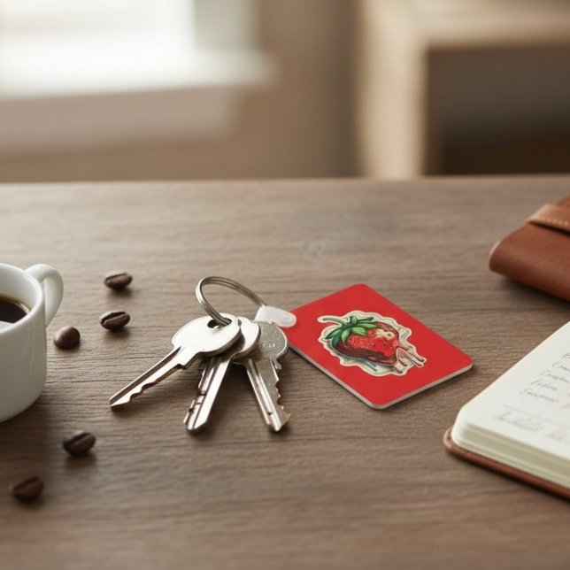 Porte-clés Porte - clé de fraises (Créateur téléchargé)