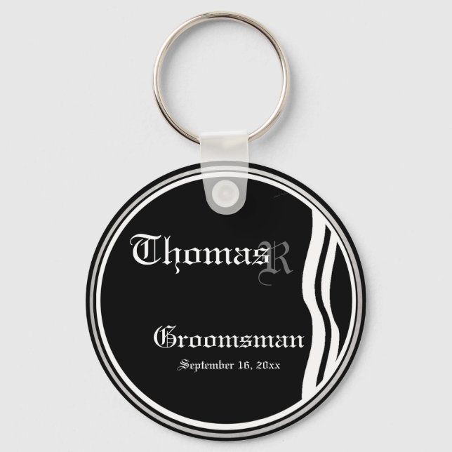 Porte-clés Porte - clé de garde Groomsman personnalisable (Recto)