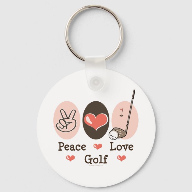Porte-clés Porte - clé de golf Peace Love (Recto)
