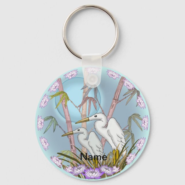 Porte-clés Porte - clé de grues en bambou (Recto)