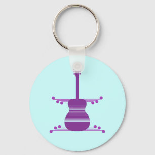 Porte-clés Porte - clé de guitare rétro, violet
