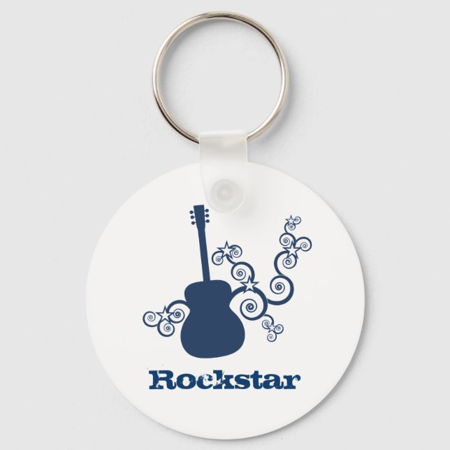 Porte-clés Porte - clé de guitare Rockstar, Royal Blue (Recto)
