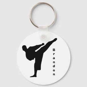 Porte-clés Porte - clé de karaté en silhouette noire