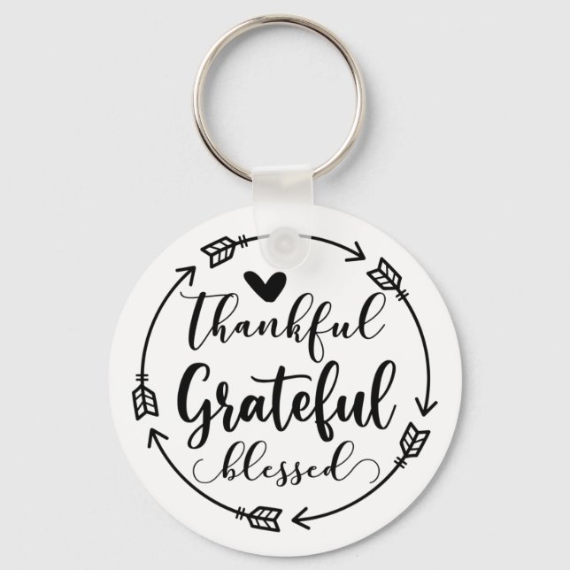 Porte-clés porte - clé de la citation "Merci gracieux béni" (Recto)