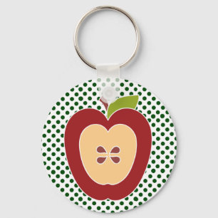 Porte-clés Porte - clé de l'enseignant de pomme à moitié