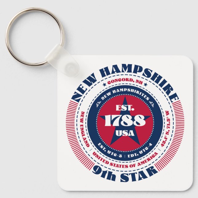 Porte-clés Porte - clé de l'État du New Hampshire (Recto)
