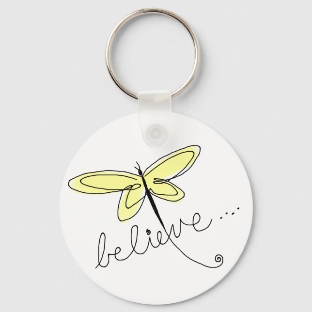 Porte-clés Porte - clé de libellule jaune (Recto)