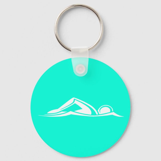Porte-clés Porte - clé de logo de natation Turquoise (Recto)