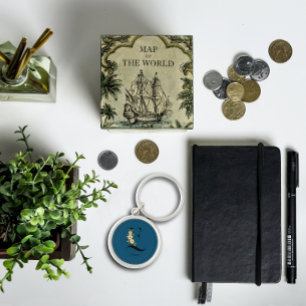 Porte-clés Porte - clé de monogramme blanc bleu