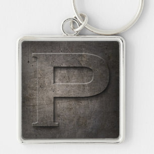 Porte-clés Porte - clé de monogramme P rustique en métal no