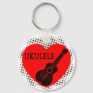 Porte-clés Porte - clé de Motif Ukulele Love Dot