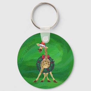 Porte-clés Porte - clé de Noël Giraffe