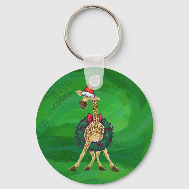 Porte-clés Porte - clé de Noël Giraffe (Recto)